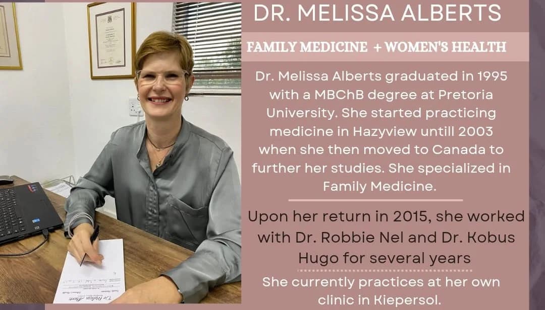 Doctor Melissa Alberts in Hazyview