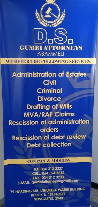 D.S. GUMBI ATTORNEYS INCORPORATED in Madadeni