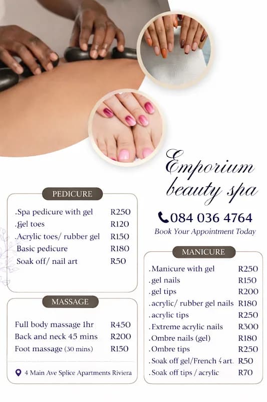 Emporium beauty spa SA 4 main avenue rievera in Killarney