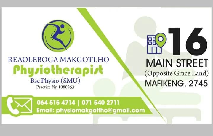 Reaoleboga Makgotlho Physiotherapist in Mahikeng CBD