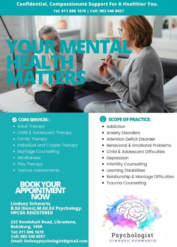 Lindsey Schwartz Psychologist in Boksburg CBD