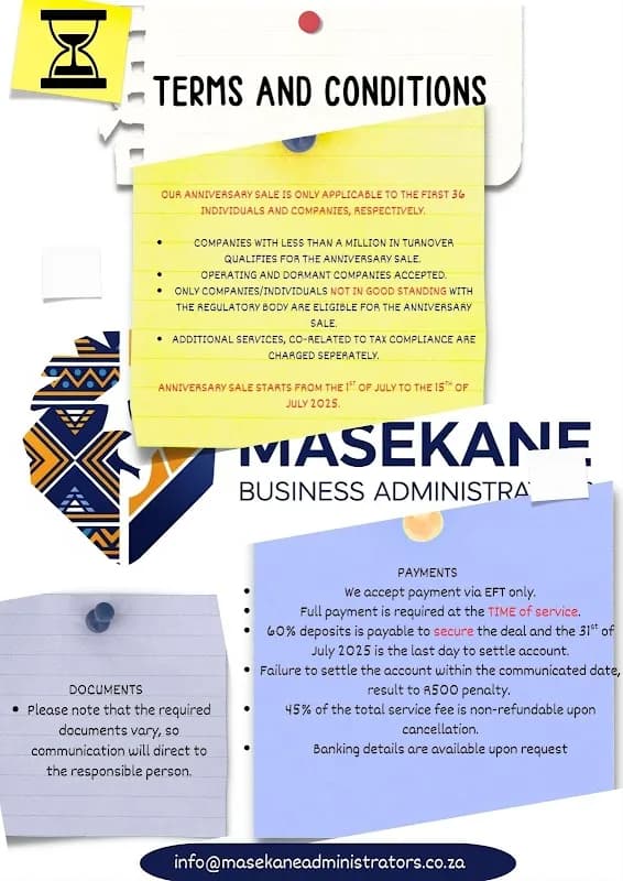 Masekane Business Administrators(Pty)Ltd in Sasolburg CBD