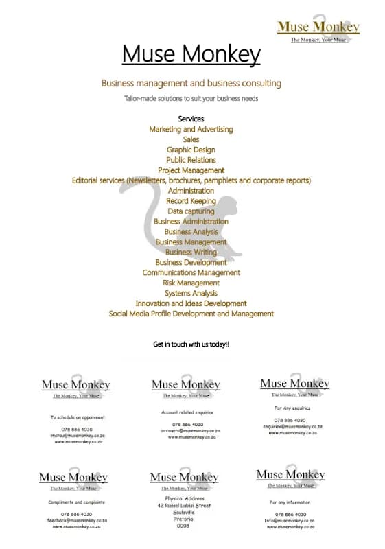 Muse Monkey Business Management And Business Consulting in Attridgeville