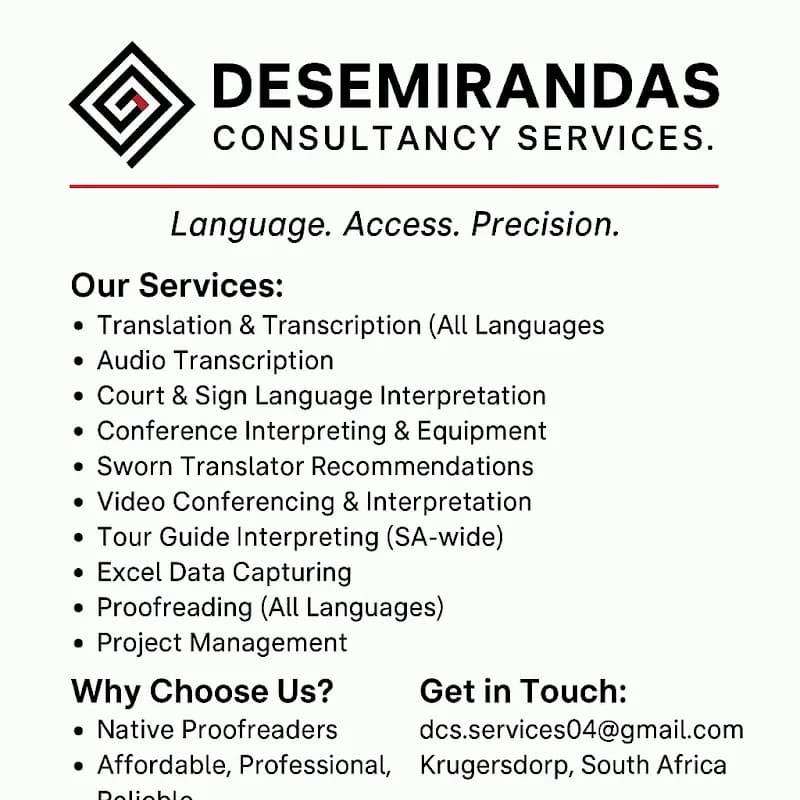 Desemirandas Consultancy Services (Pty) Ltd in Krugersdorp CBD