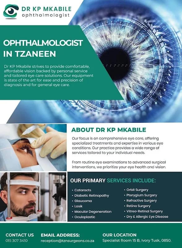 Dr KP Mkabile - Ophthalmologist in Tzaneen in Haenertsburg