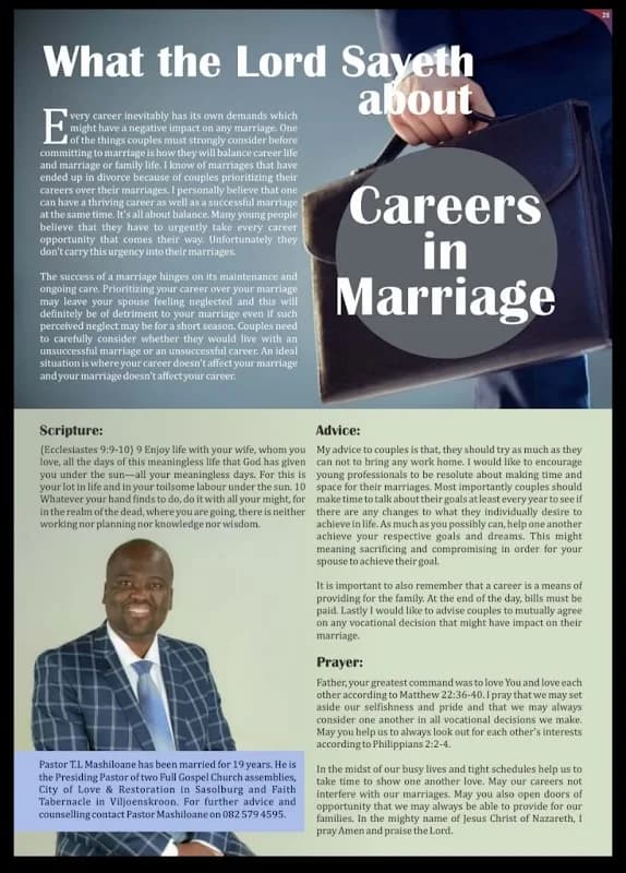 Rev T.L Mashiloane (Pre-Marital Counselling Services) in Zamdela