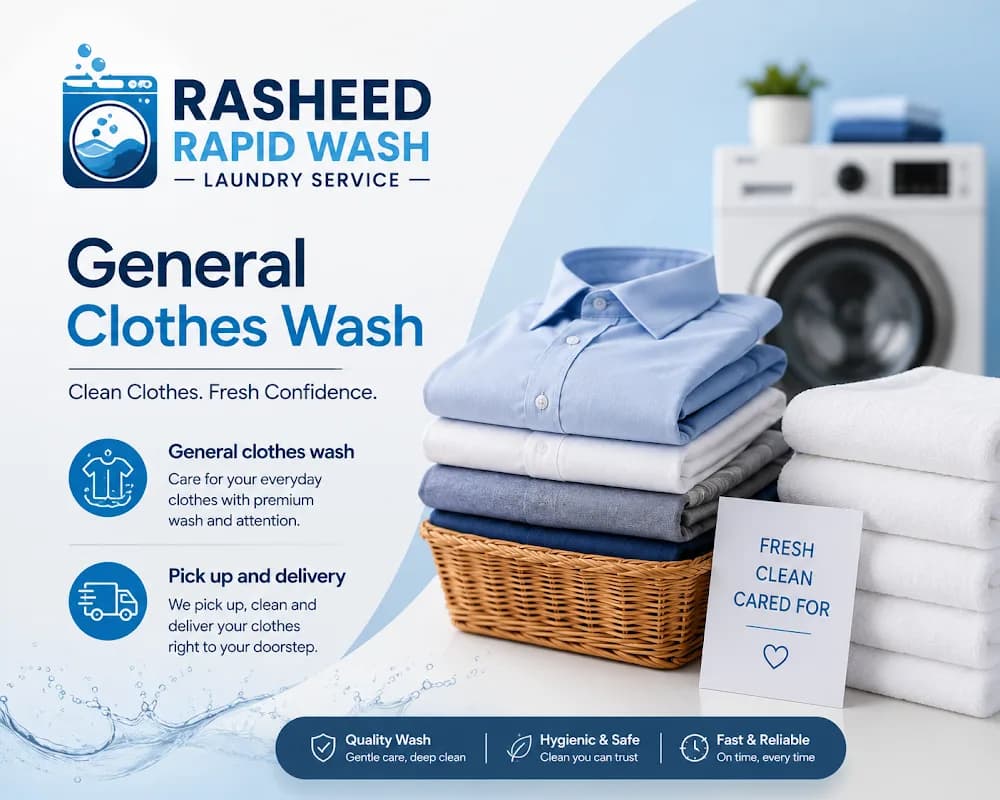 @Rasheed rapid wash laundry service in Life Camp