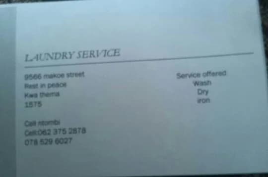 siyasebenza laundry service in Springs