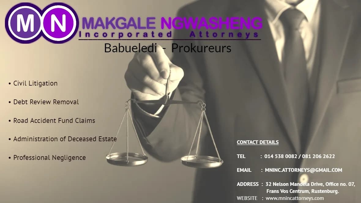 MAKGALE NGWASHENG ATTORNEYS in Rustenburg CBD