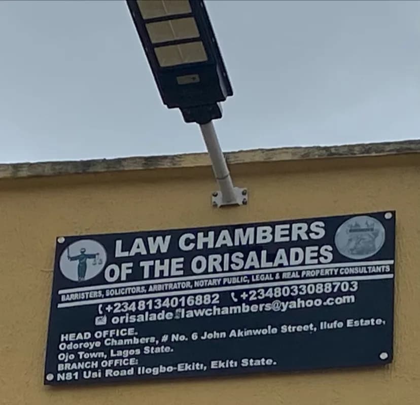 Law Chambers of the Orisalades in Ojo