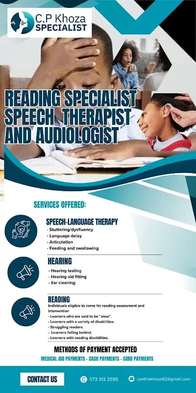 C.P Khoza Speech Therapist, Audiologist, Reading Specialist in Birch Acres