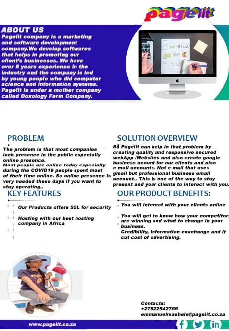 Web development Doxology/pageiit company in Hazyview