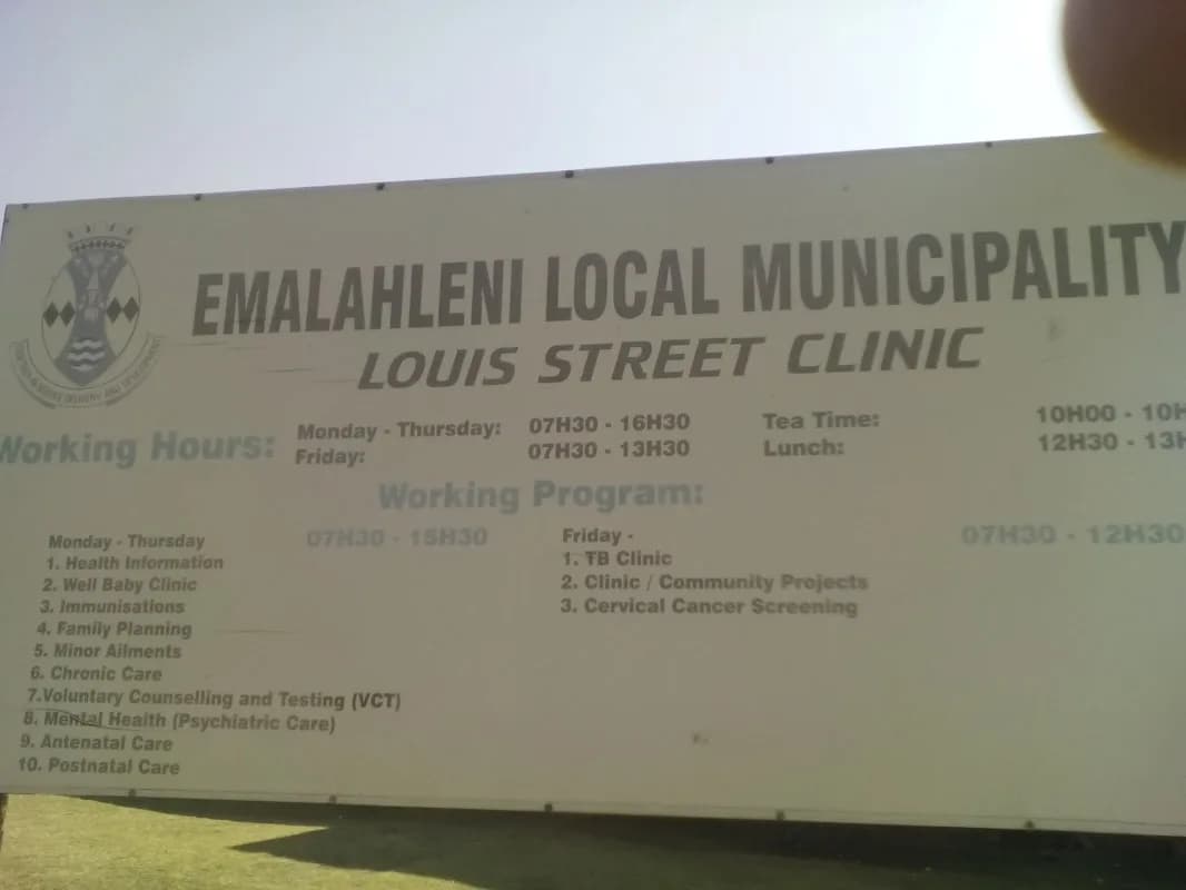 Louis Street Clinic in eMalahleni CBD