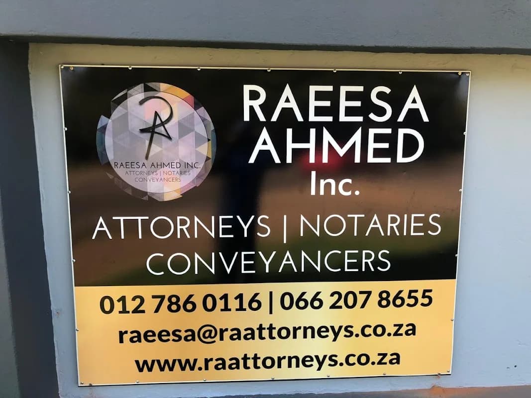 Raeesa Ahmed Incorporated in Wierda Park