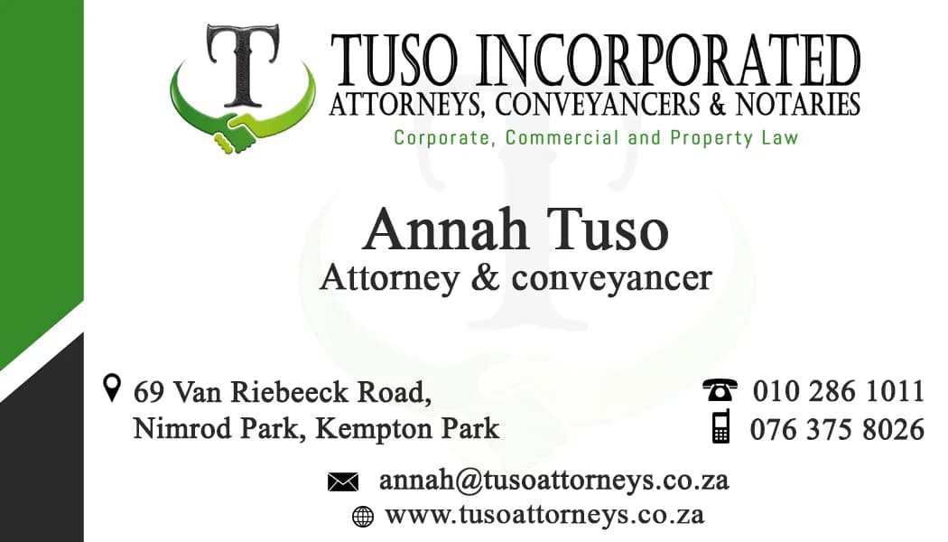 TUSO ATTORNEYS INC in Kempton Park