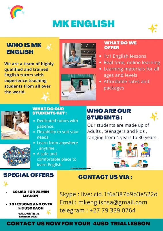 MK English SA in Durban CBD