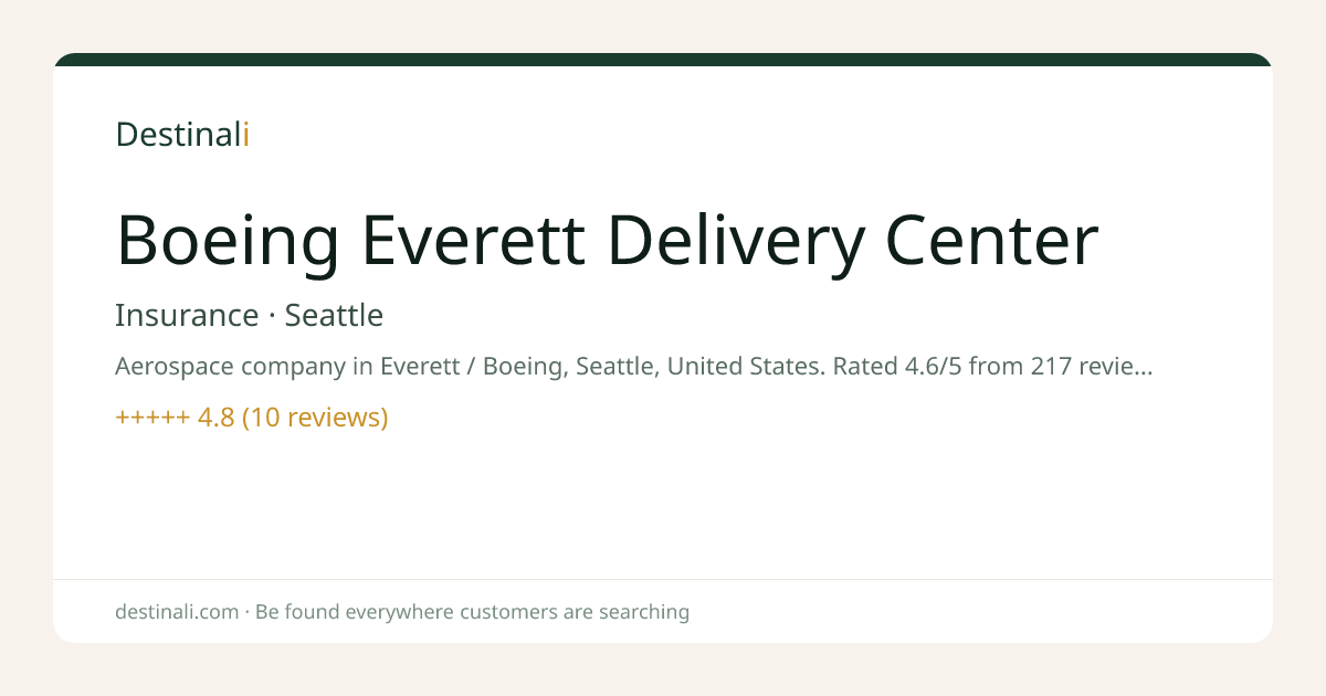 Boeing Everett Delivery Center | Insurance, Seattle | Destinali