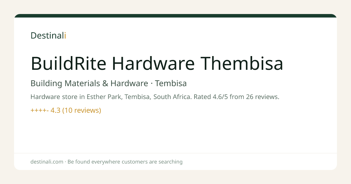 BuildRite Hardware Thembisa | Building Materials & Hardware, Tembisa