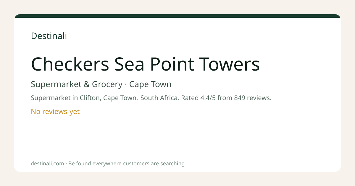 Checkers Sea Point Towers | Supermarket & Grocery, Cape Town | Destina