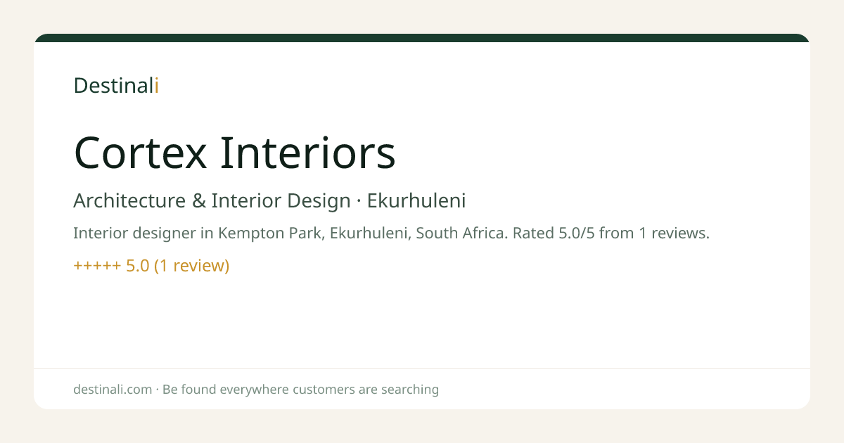 Cortex Interiors | Architecture & Interior Design, Ekurhuleni | Destin