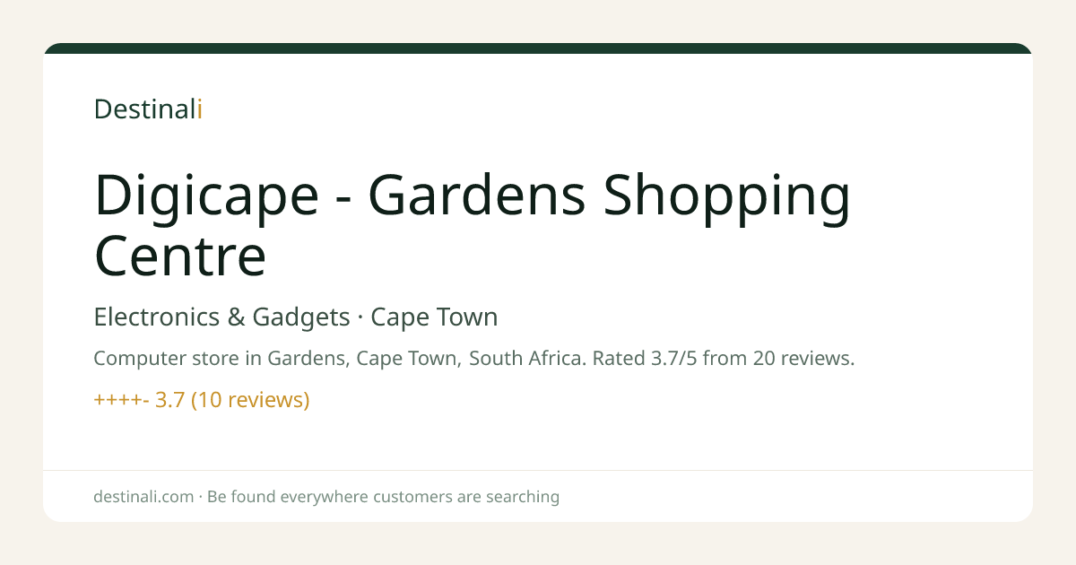 Digicape - Gardens Shopping Centre | Electronics & Gadgets, Cape Town