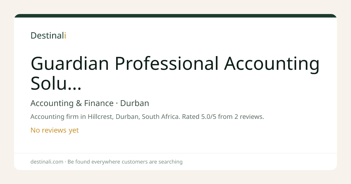 Guardian Professional Accounting Solutions CC | Accounting & Finance,