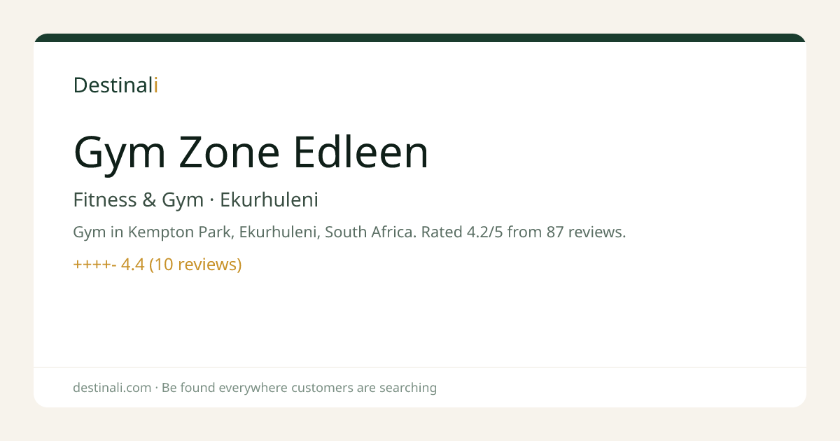 Gym Zone Edleen | Fitness & Gym, Ekurhuleni | Destinali
