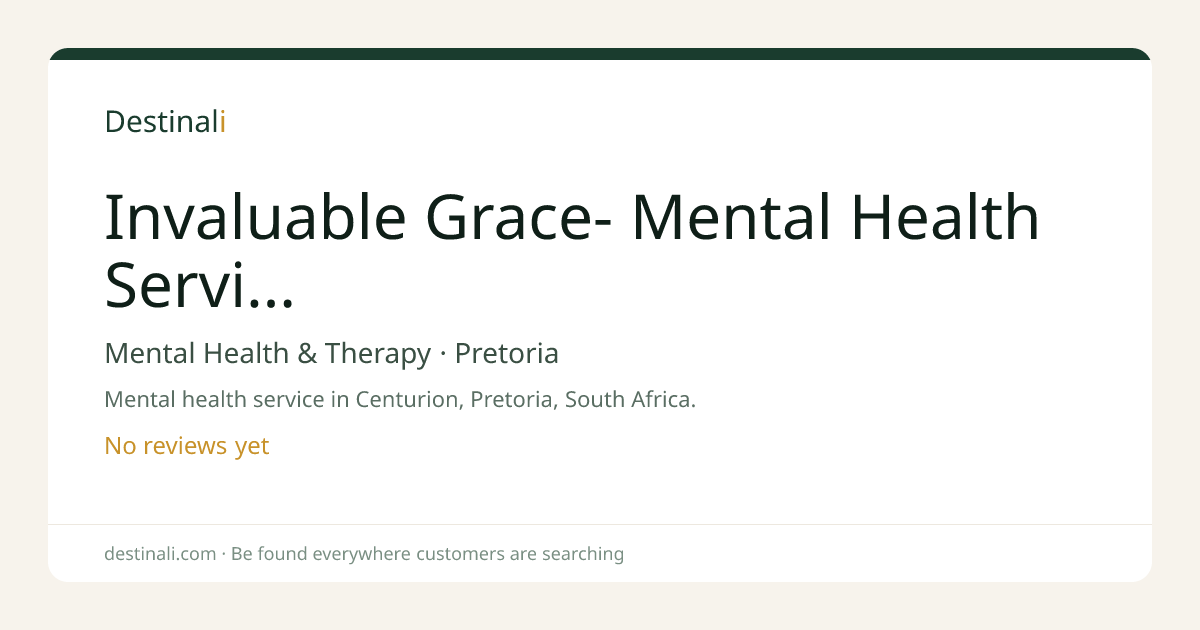 Invaluable Grace- Mental Health Service | Mental Health & Therapy, Pre