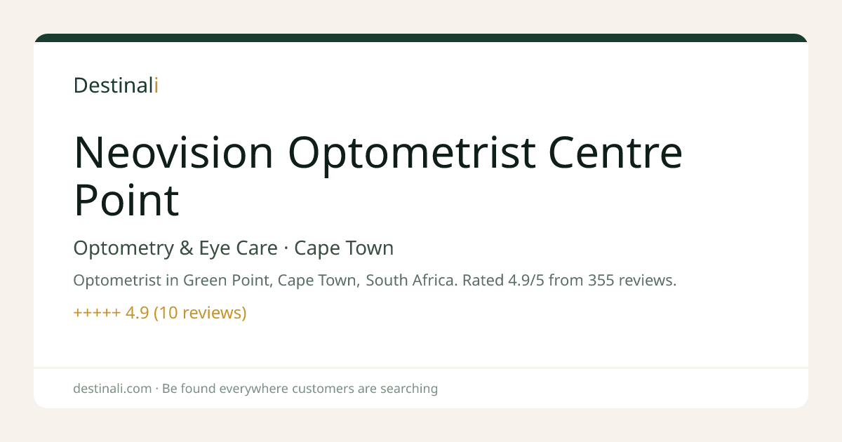 Neovision Optometrist Centre Point | Optometry & Eye Care, Cape Town