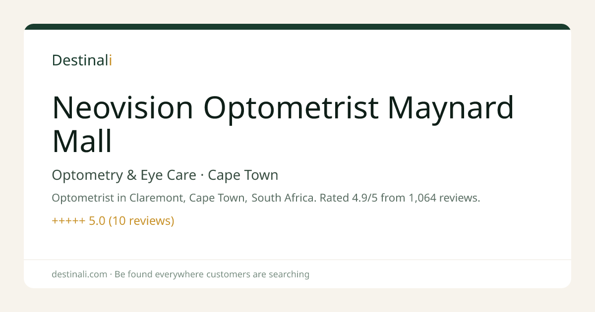 Neovision Optometrist Maynard Mall | Optometry & Eye Care, Cape Town