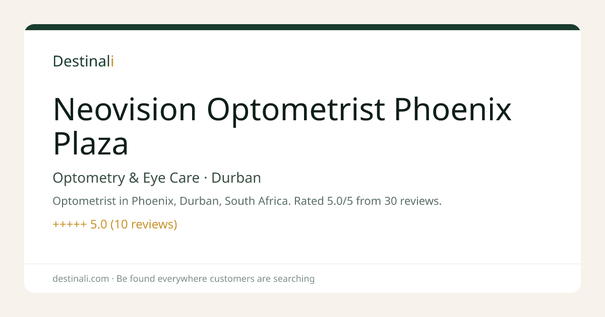 Neovision Optometrist Phoenix Plaza | Optometry & Eye Care, Durban | D