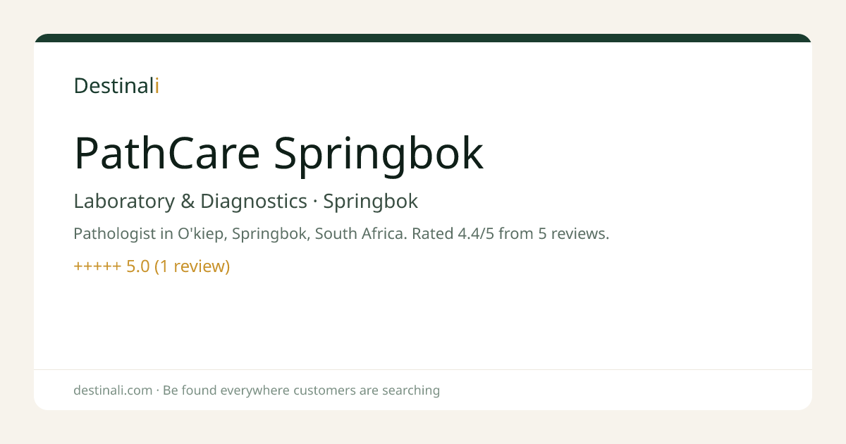 PathCare Springbok | Laboratory & Diagnostics, Springbok | Destinali