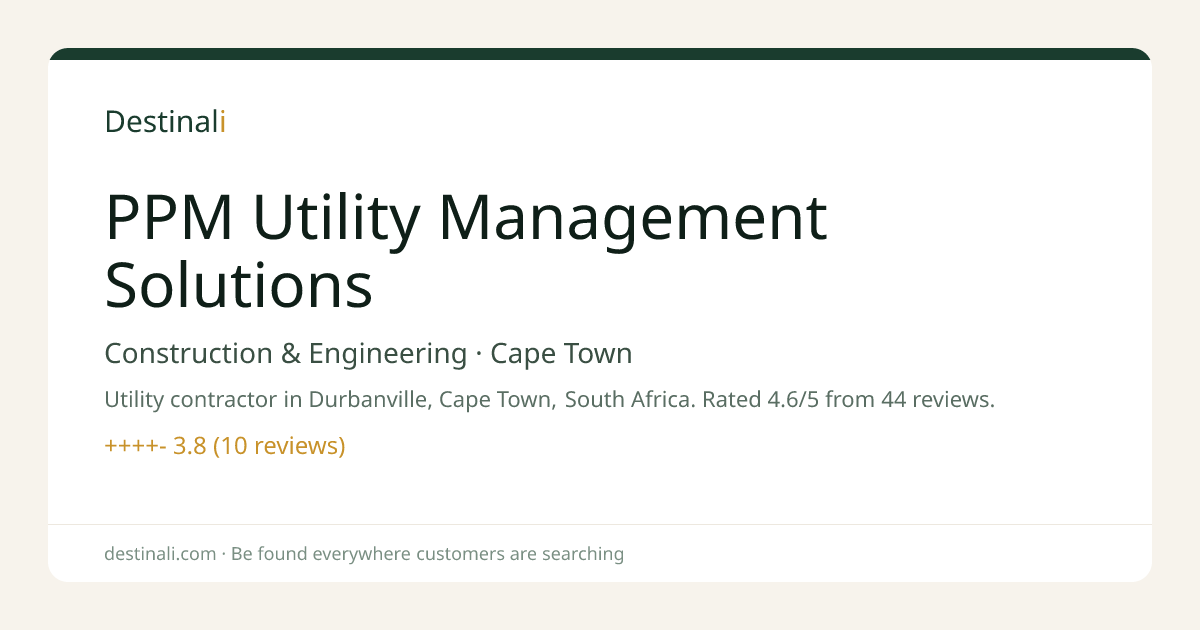 PPM Utility Management Solutions | Construction & Engineering, Cape To