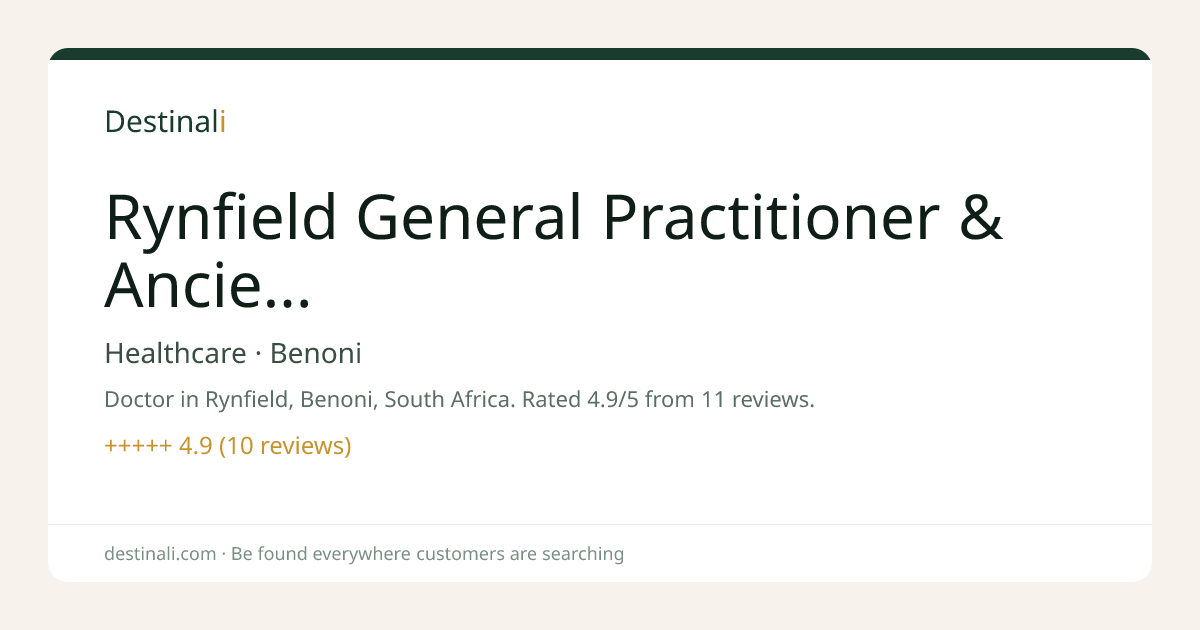 Rynfield General Practitioner & Ancient Acupuncture | Healthcare, Beno