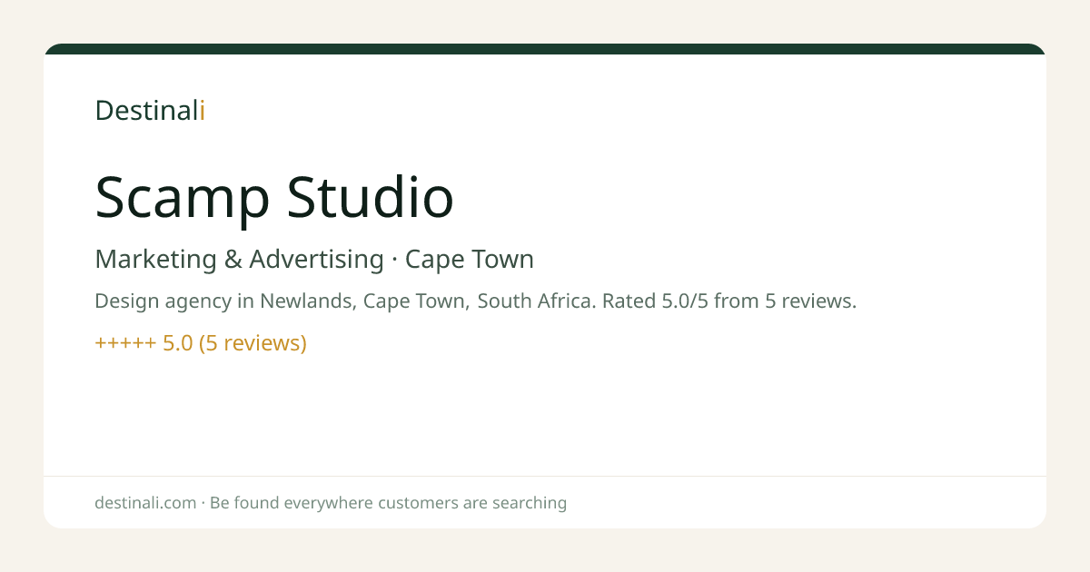 Scamp Studio | Marketing & Advertising, Cape Town | Destinali