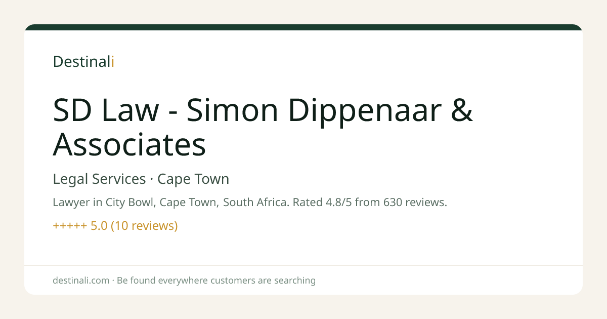 SD Law - Simon Dippenaar & Associates | Legal Services, Cape Town | De