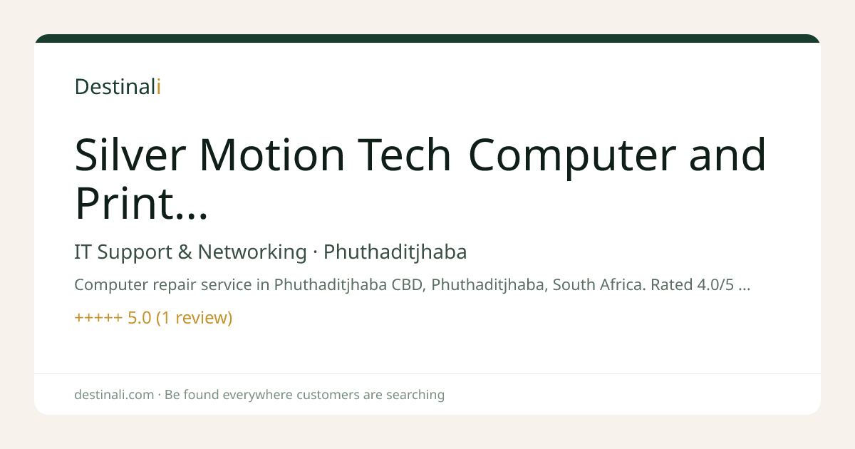 Silver Motion Tech Computer and Printing | IT Support & Networking, Ph
