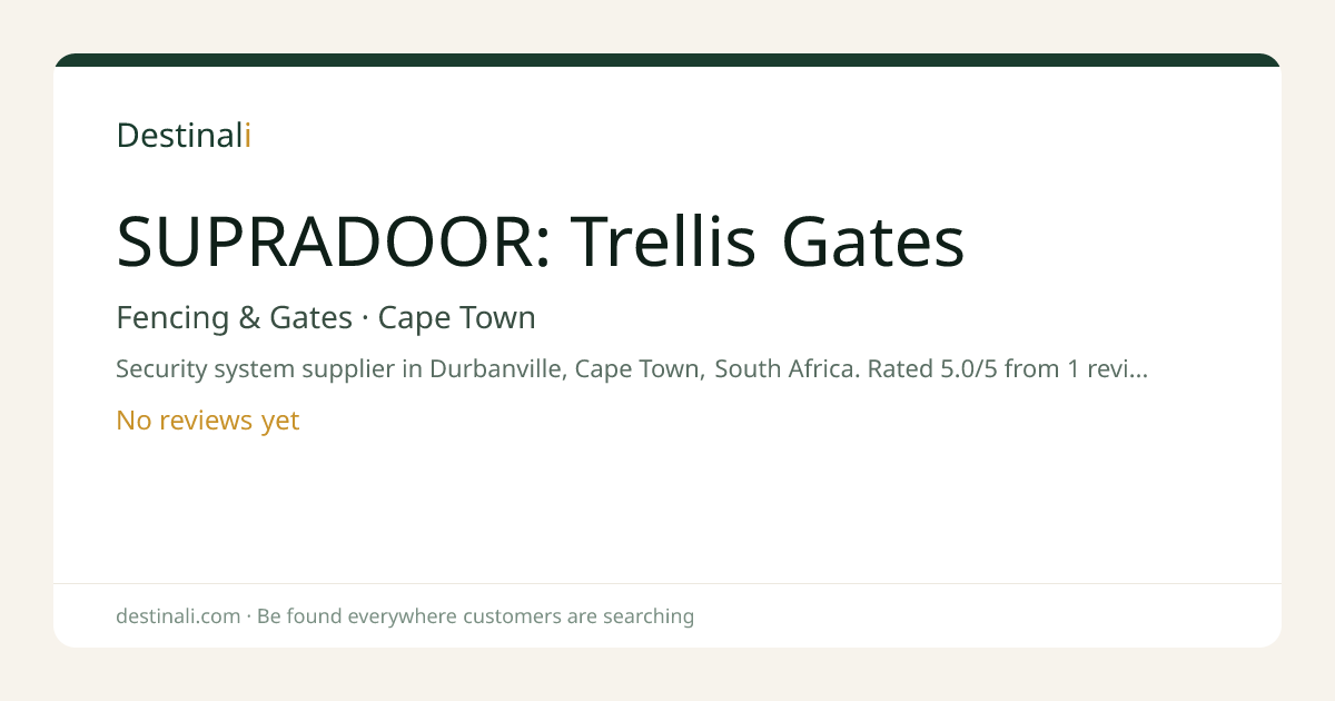 SUPRADOOR: Trellis Gates | Fencing & Gates, Cape Town | Destinali