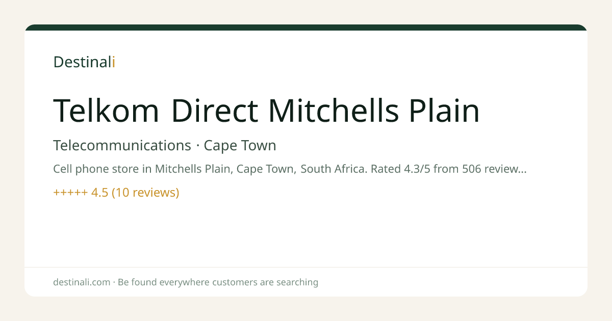 Telkom Direct Mitchells Plain | Telecommunications, Cape Town | Destin