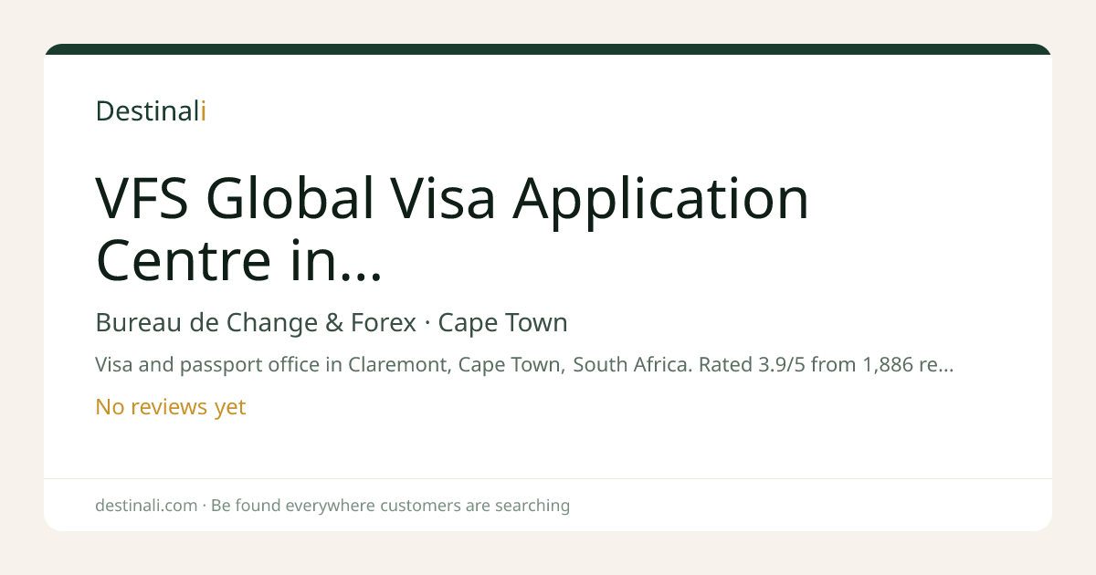 VFS Global Visa Application Centre in Cape Town | Bureau de Change & F