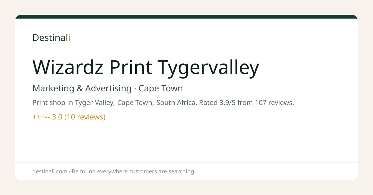 Wizardz Print Tygervalley | Marketing & Advertising, Cape Town | Desti